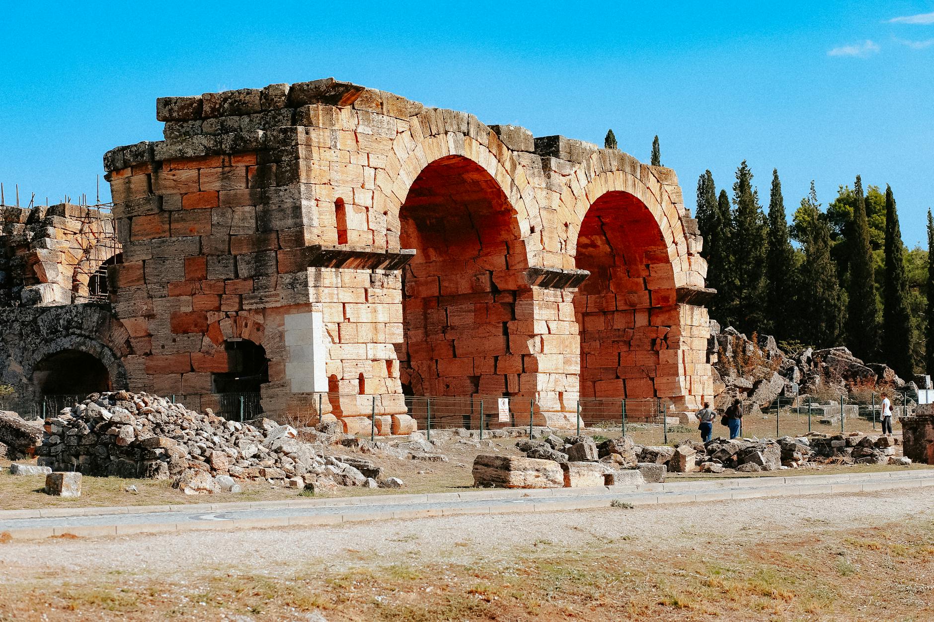 historical archway in ancient roman ruins